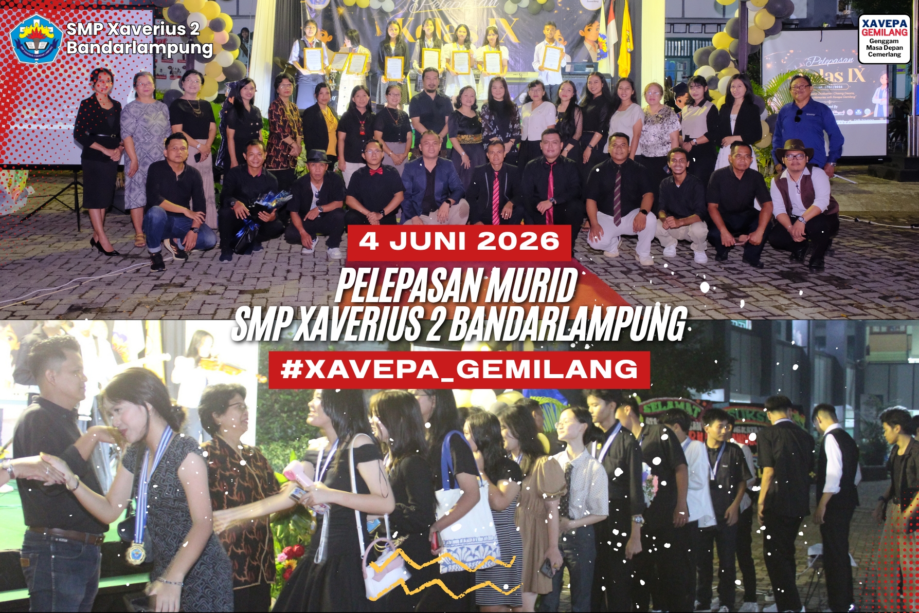 Mengudara Lebih Tinggi: SMP Xaverius 2 Bandar Lampung Sukses Gelar Acara Pelepasan Kelas IX Angkatan ke-54