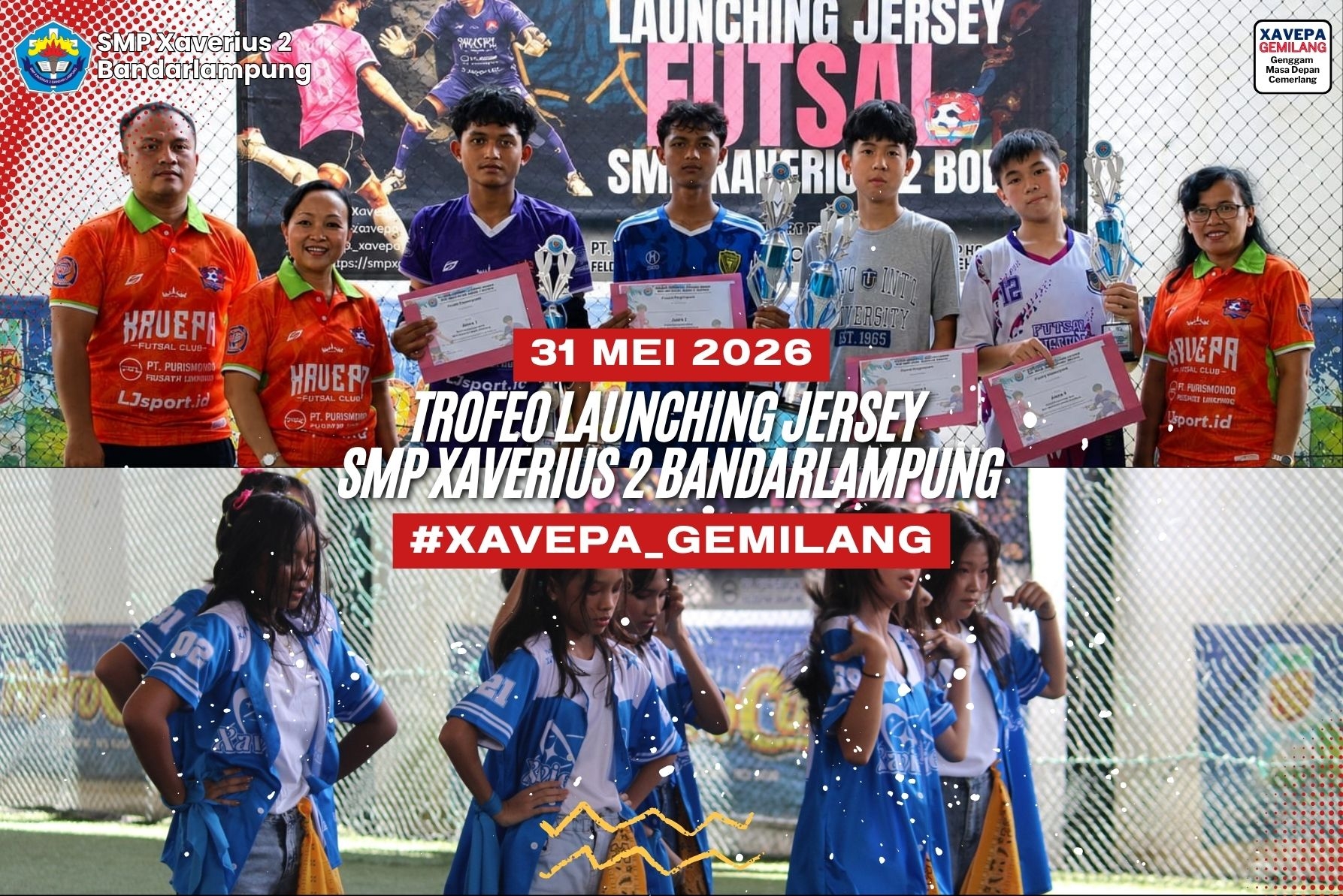 Trofeo Launching Jersey Futsal SMP Xaverius 2 Bandarlampung: Semangat Baru, Prestasi Baru